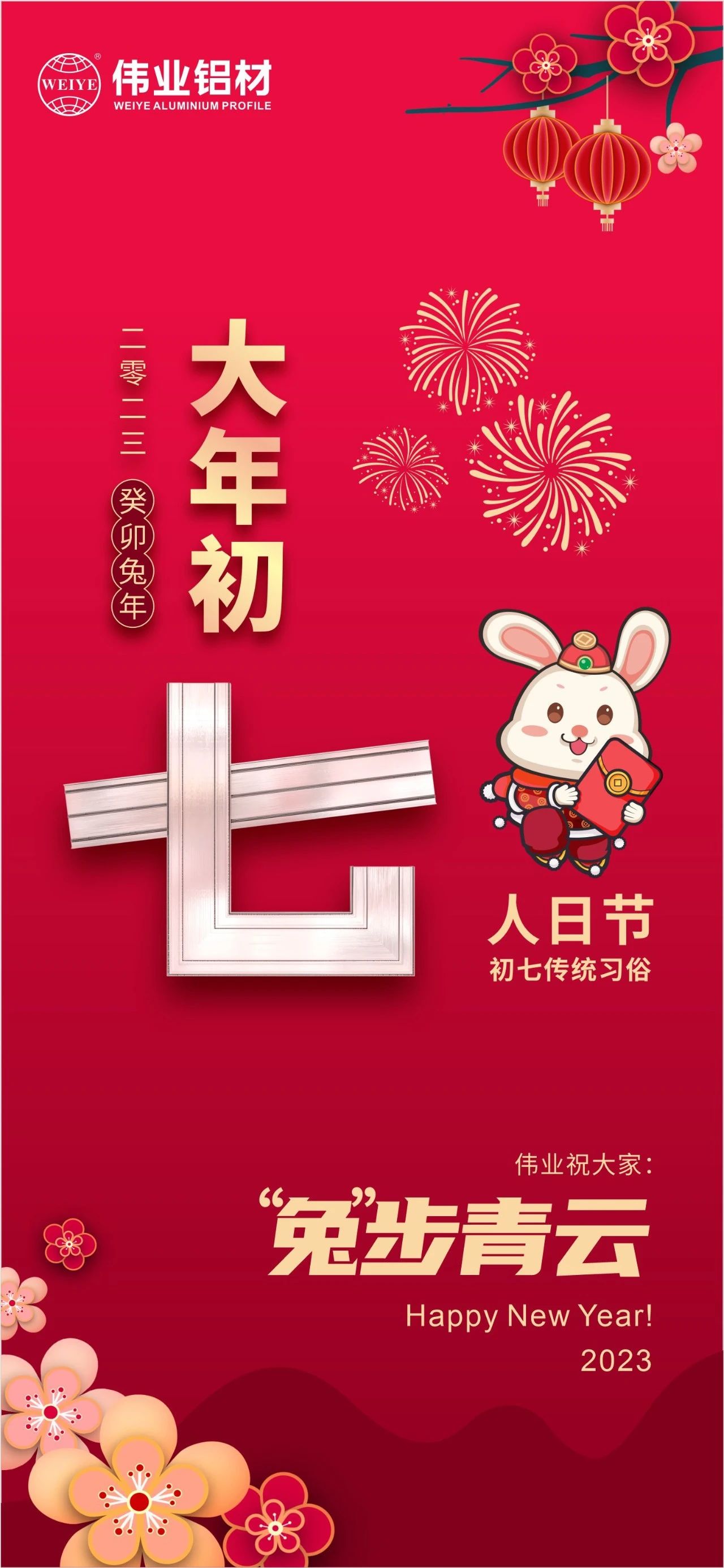 大岁首七·人日节｜必赢亚洲祝您“兔”步青云！